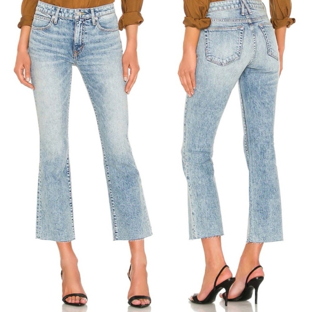 SLVRLAKE Sara Low Rise Slim Bootcut Raw Hem Jeans in Atwater Size 27